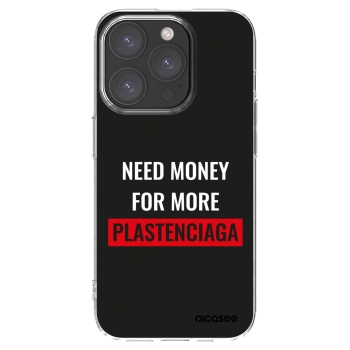 Picasee silikonový průhledný obal pro Apple iPhone 15 Pro - More PLASTENCIAGA