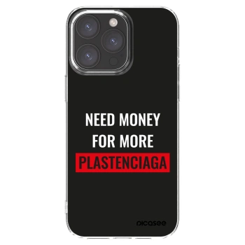 Picasee silikonový průhledný obal pro Apple iPhone 15 Pro Max - More PLASTENCIAGA