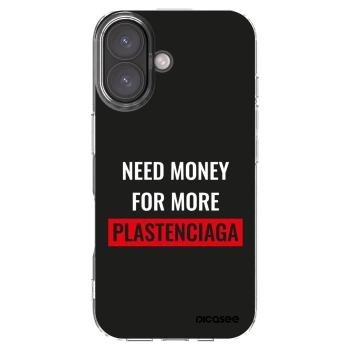 Picasee silikonový průhledný obal pro Apple iPhone 16 - More PLASTENCIAGA