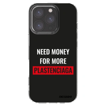Picasee silikonový průhledný obal pro Apple iPhone 16 Pro - More PLASTENCIAGA