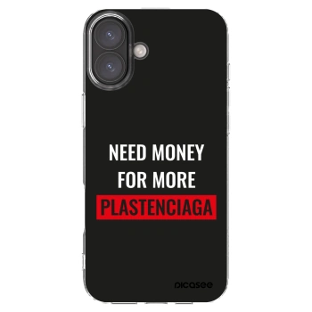 Picasee silikonový průhledný obal pro Apple iPhone 16 Plus - More PLASTENCIAGA