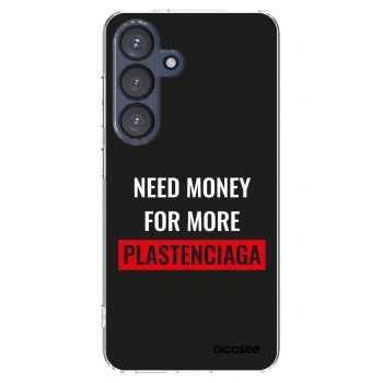 Picasee silikonový průhledný obal pro Samsung Galaxy S25 5G - More PLASTENCIAGA