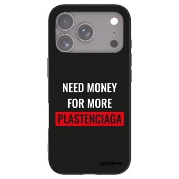 Picasee silikonový černý obal pro Apple iPhone 17 Pro - More PLASTENCIAGA