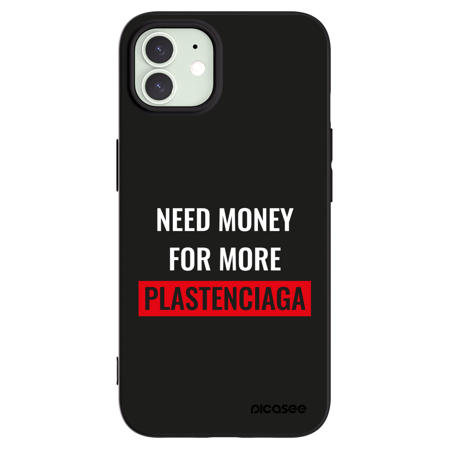 Picasee silikonový černý obal pro Apple iPhone 12 - More PLASTENCIAGA