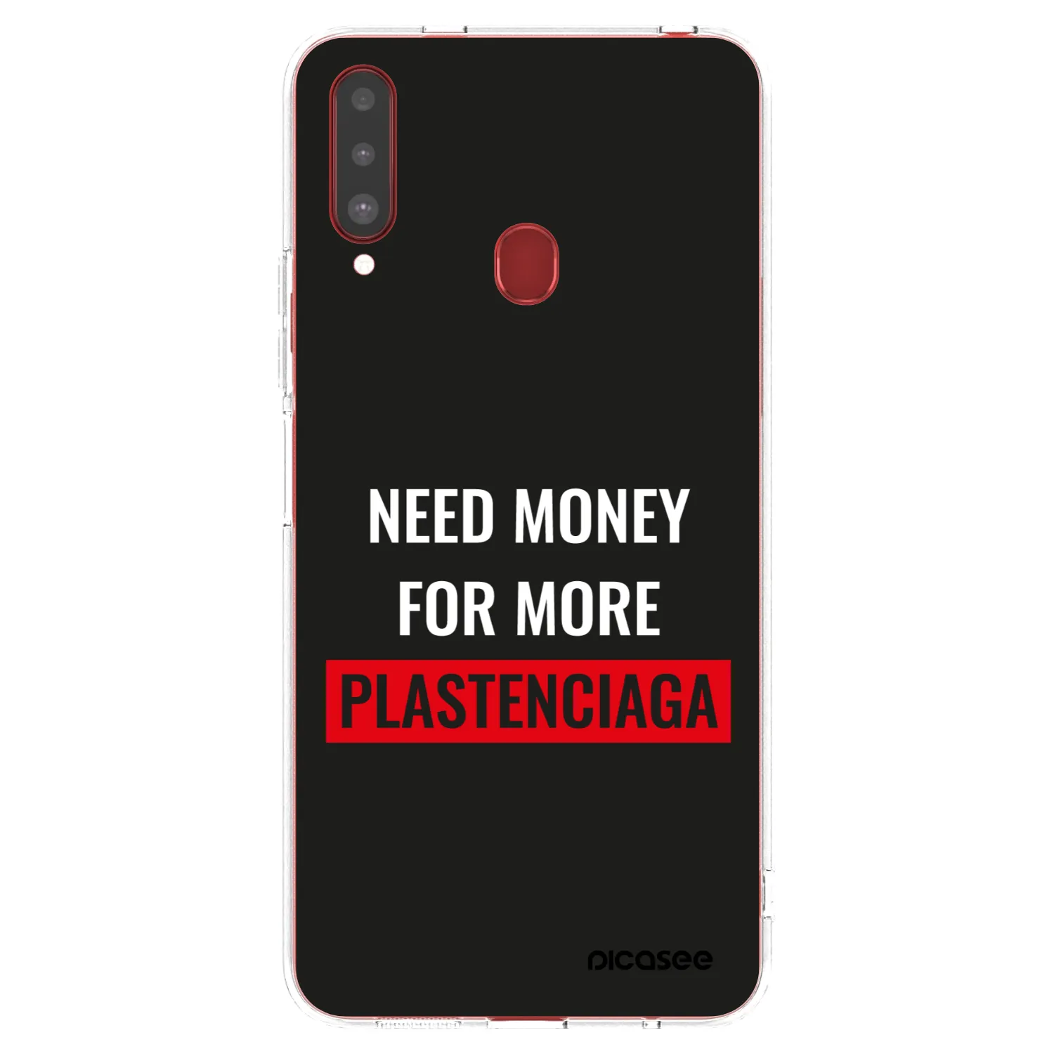 Picasee silikonový průhledný obal pro Samsung Galaxy A20s - More PLASTENCIAGA