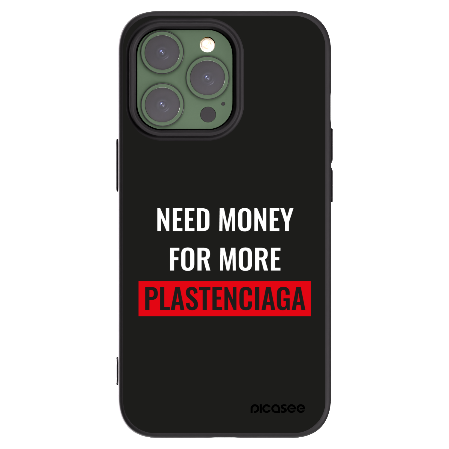 Picasee silikonový černý obal pro Apple iPhone 13 Pro - More PLASTENCIAGA