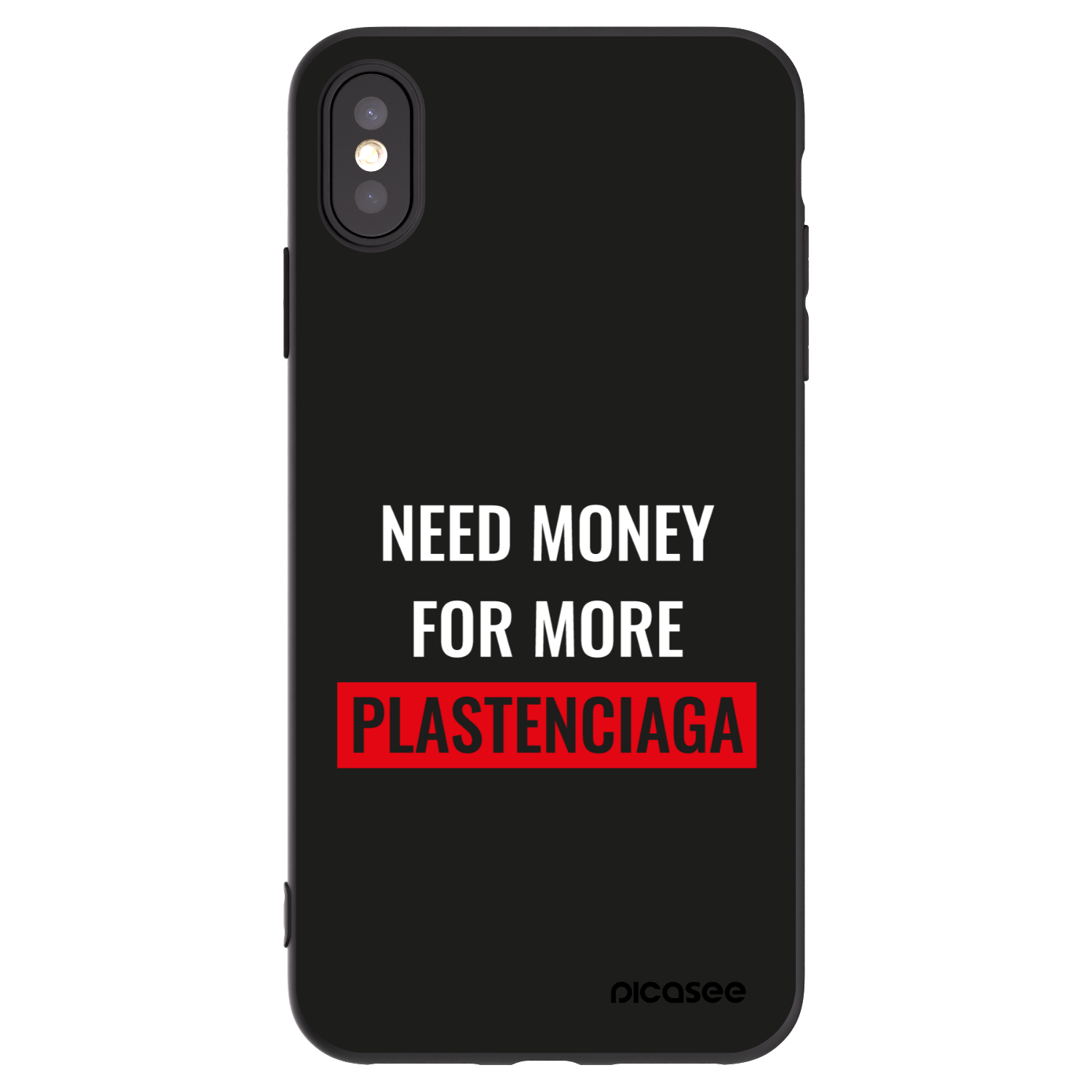 Picasee silikonový černý obal pro Apple iPhone XS Max - More PLASTENCIAGA