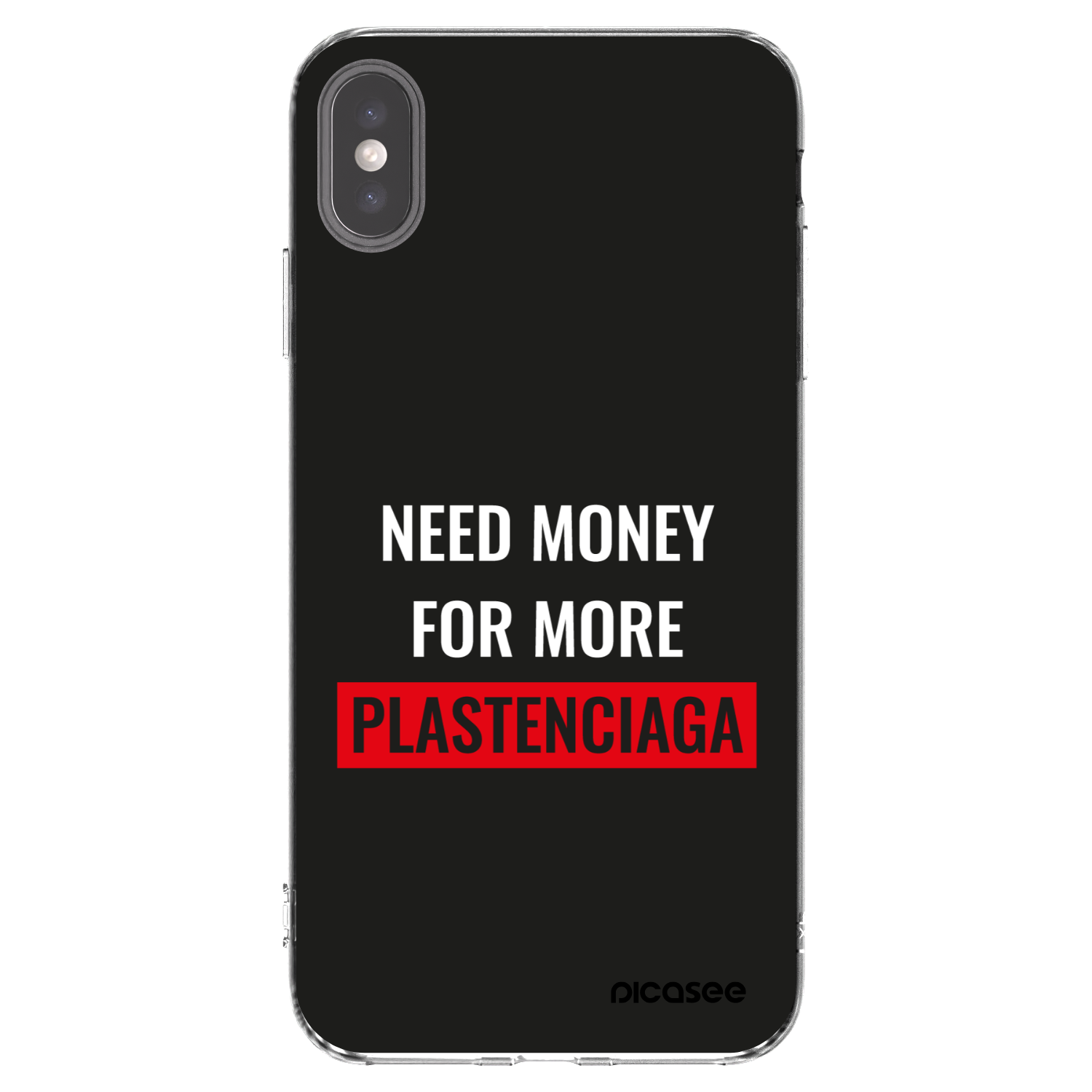 Picasee silikonový průhledný obal pro Apple iPhone XS Max - More PLASTENCIAGA