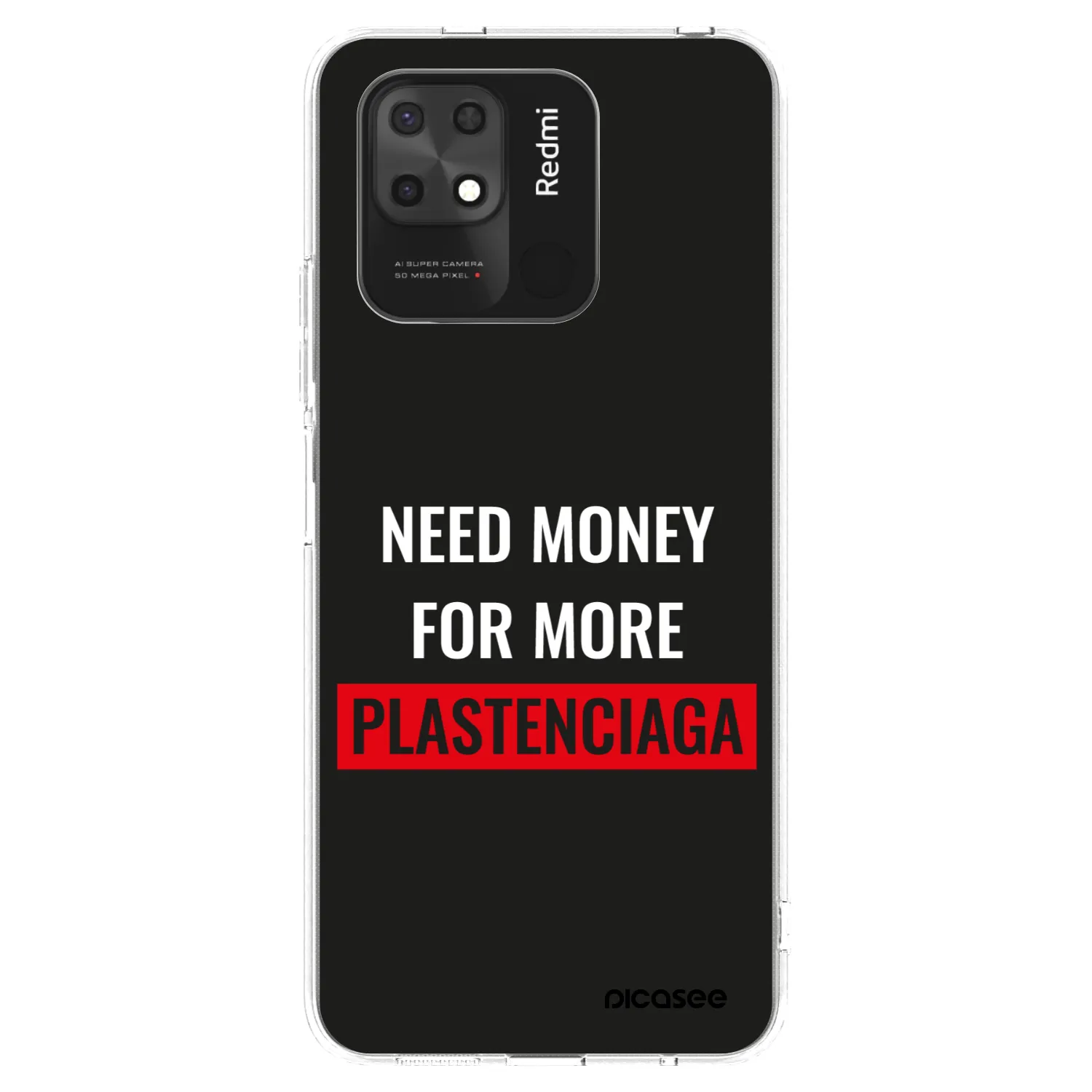 Picasee silikonový průhledný obal pro Xiaomi Redmi 10C - More PLASTENCIAGA