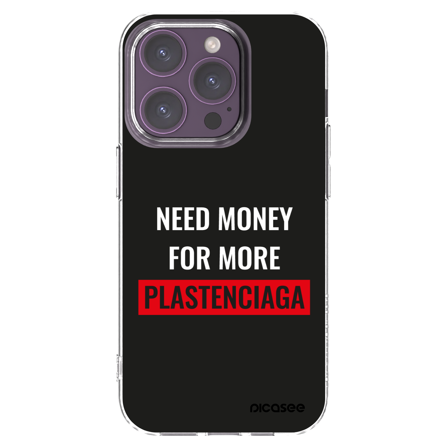 Picasee silikonový průhledný obal pro Apple iPhone 14 Pro - More PLASTENCIAGA