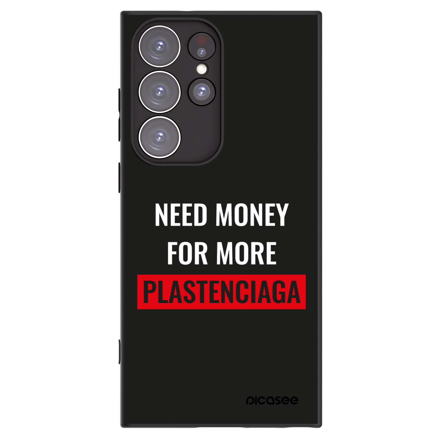 Picasee silikonový černý obal pro Samsung Galaxy S23 Ultra 5G - More PLASTENCIAGA