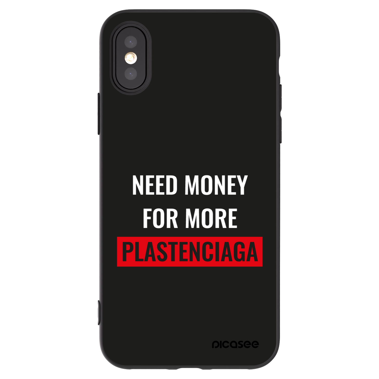 Picasee silikonový černý obal pro Apple iPhone X/XS - More PLASTENCIAGA