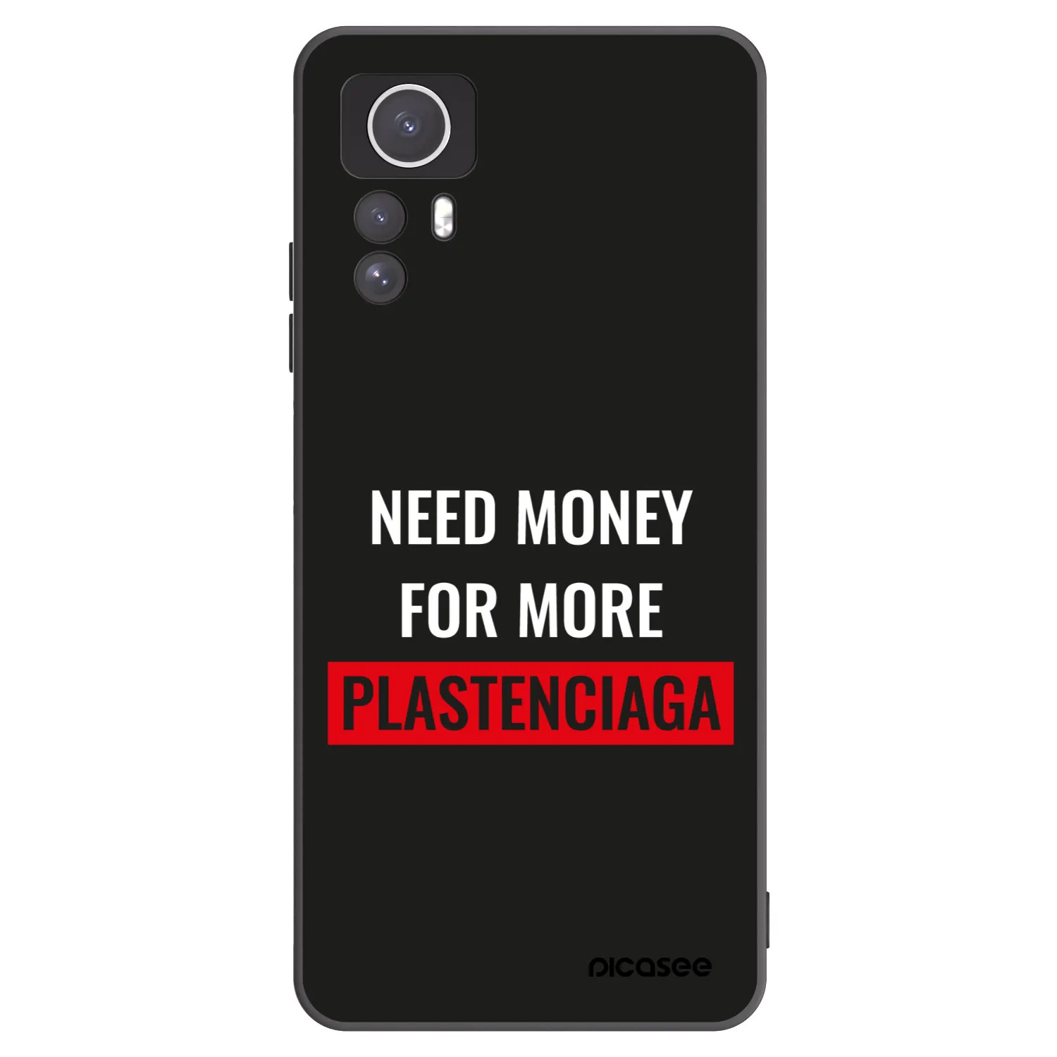 Picasee silikonový černý obal pro Xiaomi Redmi Note 12S - More PLASTENCIAGA