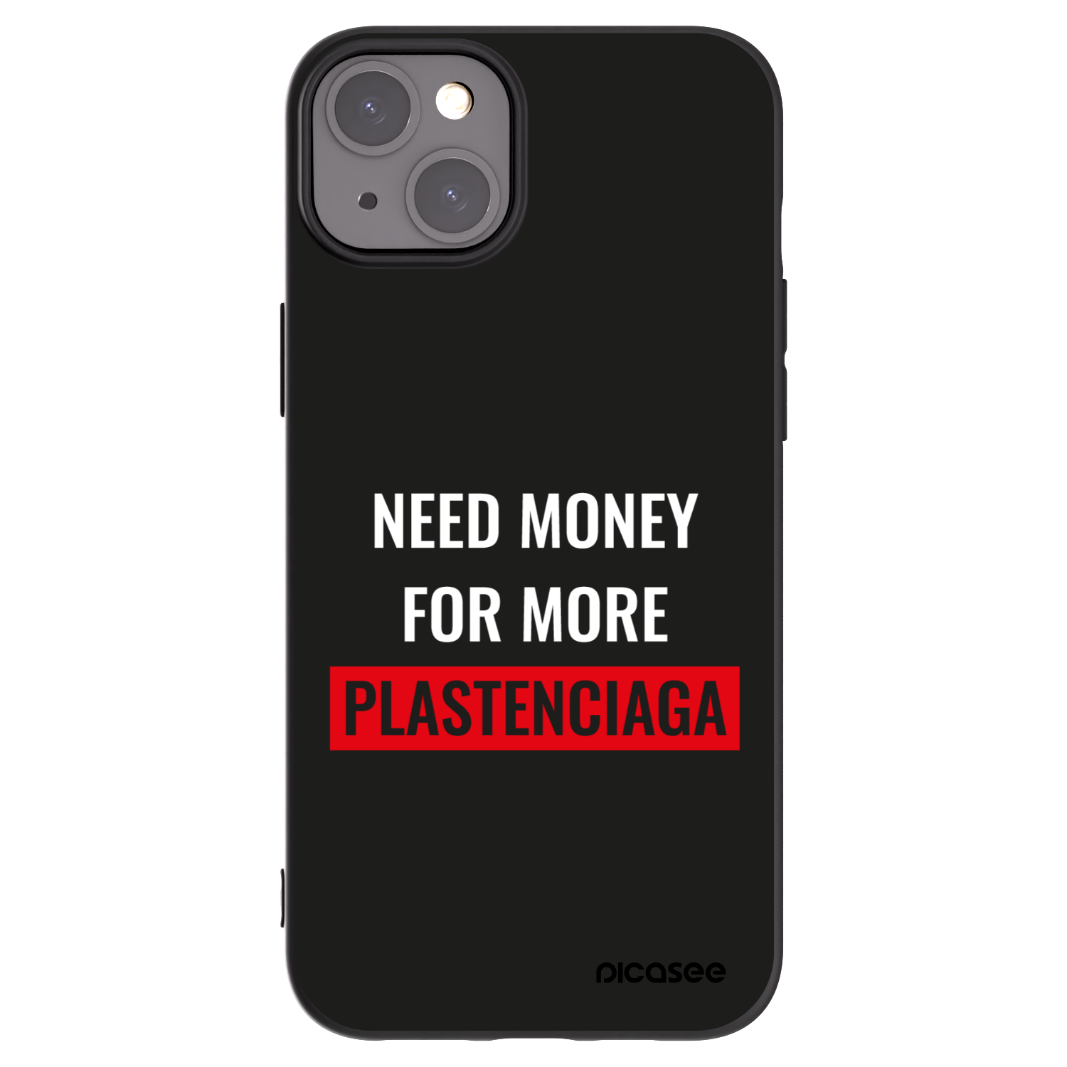 Picasee silikonový černý obal pro Apple iPhone 15 Plus - More PLASTENCIAGA