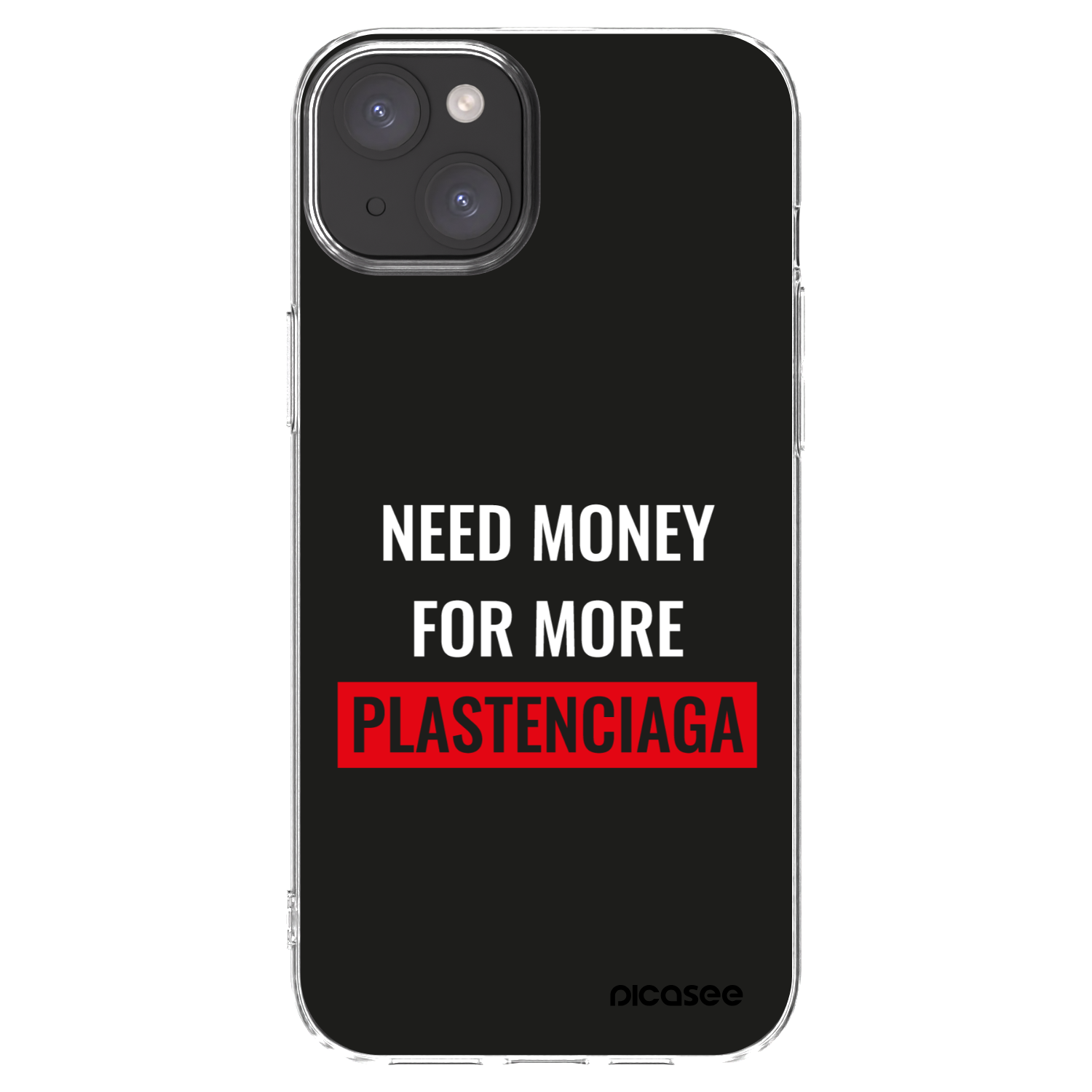 Picasee silikonový průhledný obal pro Apple iPhone 15 Plus - More PLASTENCIAGA