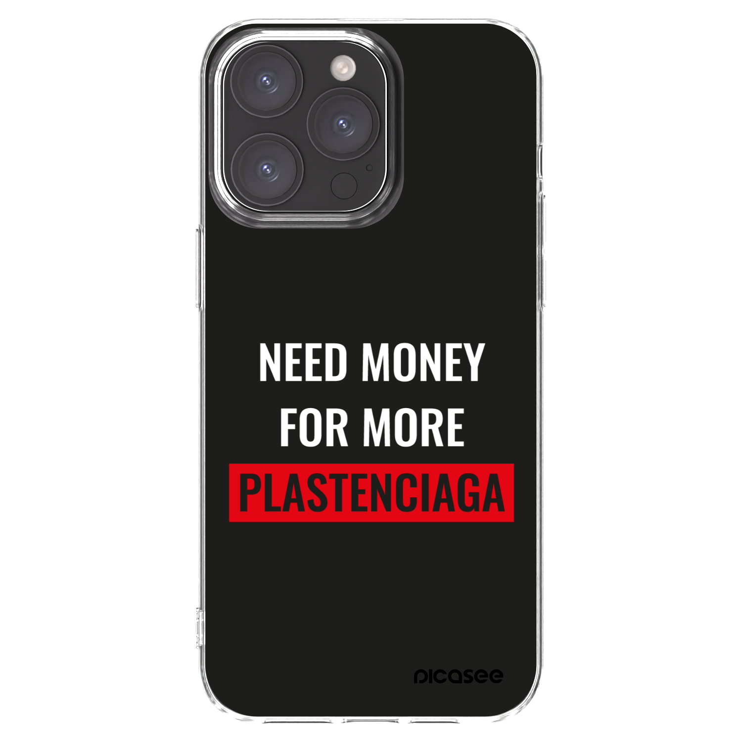 Picasee silikonový průhledný obal pro Apple iPhone 15 Pro Max - More PLASTENCIAGA