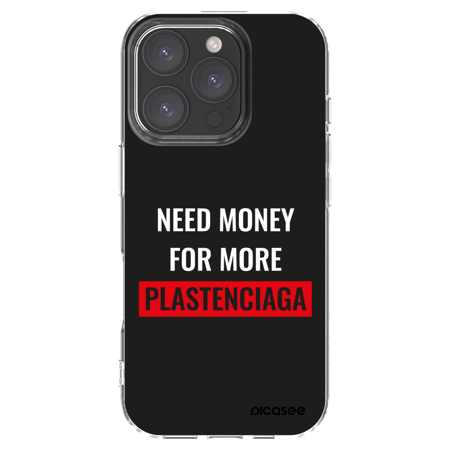 Picasee silikonový průhledný obal pro Apple iPhone 16 Pro - More PLASTENCIAGA