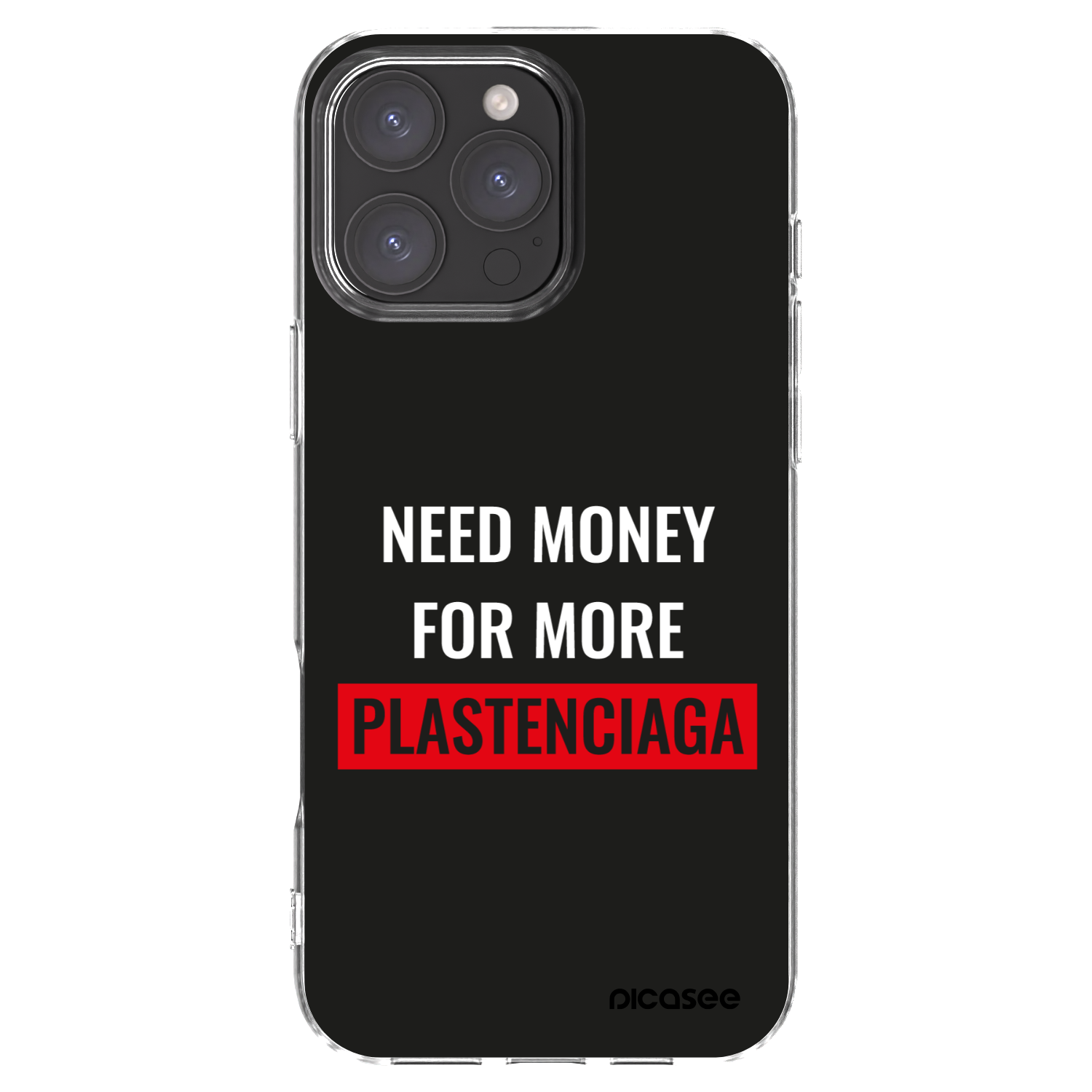 Picasee silikonový průhledný obal pro Apple iPhone 16 Pro Max - More PLASTENCIAGA