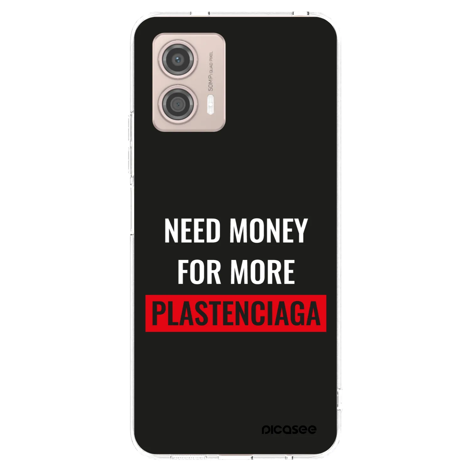 Picasee silikonový průhledný obal pro Motorola Moto G53 5G - More PLASTENCIAGA