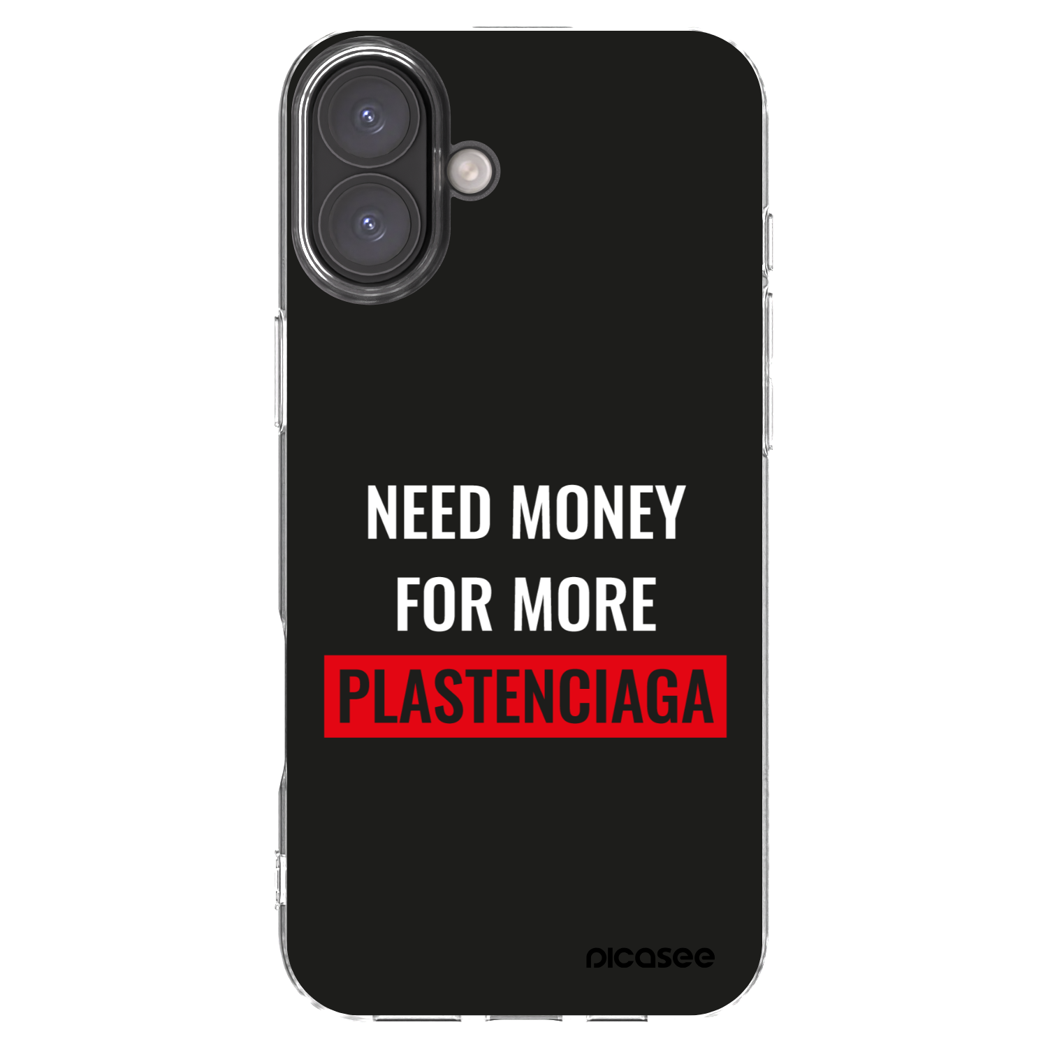 Picasee silikonový průhledný obal pro Apple iPhone 16 Plus - More PLASTENCIAGA