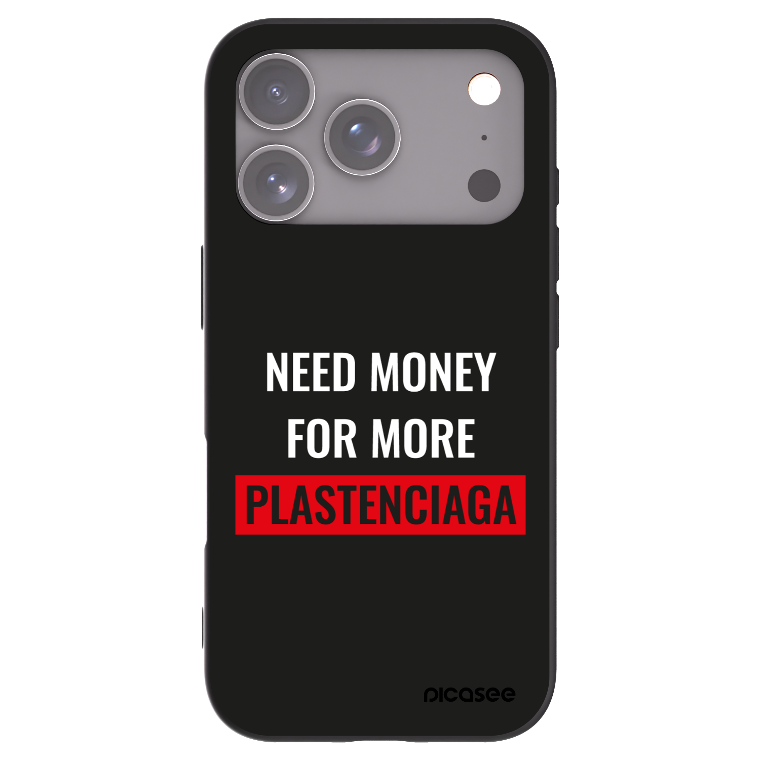 Picasee silikonový černý obal pro Apple iPhone 17 Pro - More PLASTENCIAGA