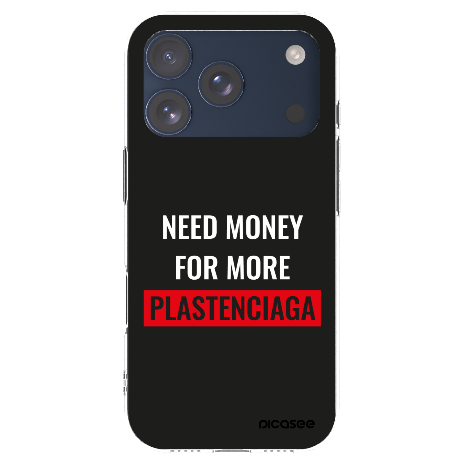 Picasee silikonový průhledný obal pro Apple iPhone 17 Pro - More PLASTENCIAGA