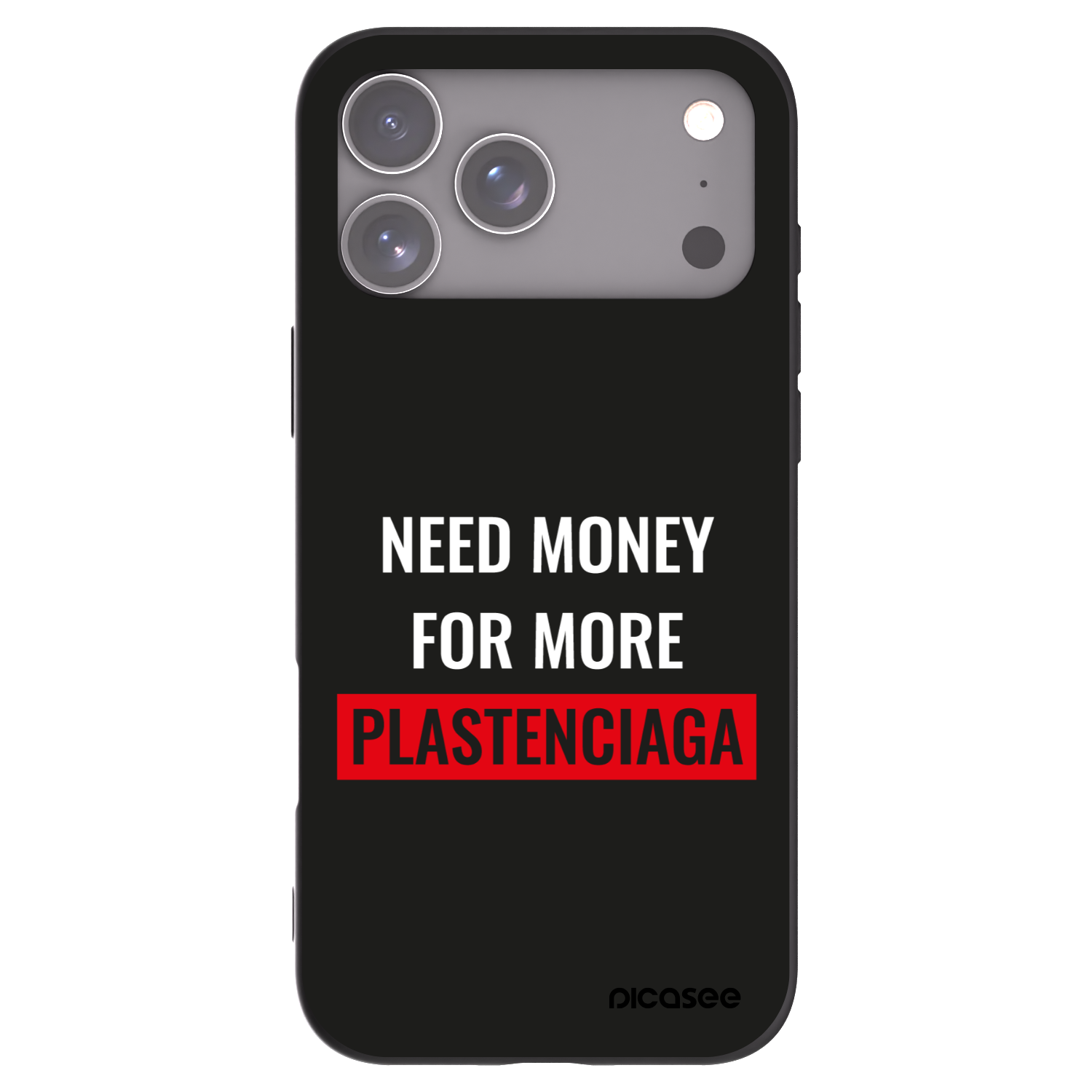 Picasee silikonový černý obal pro Apple iPhone 17 Pro Max - More PLASTENCIAGA