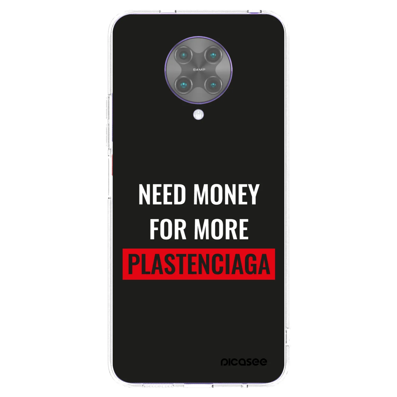 Picasee silikonový průhledný obal pro Xiaomi Poco F2 Pro - More PLASTENCIAGA