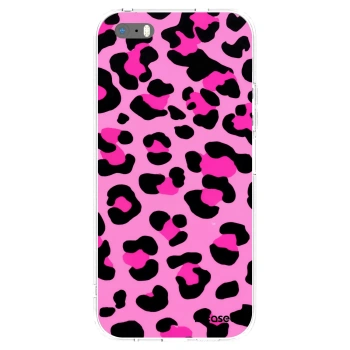 Picasee silikonový průhledný obal pro Apple iPhone 5/5S/SE - Pink Tiger