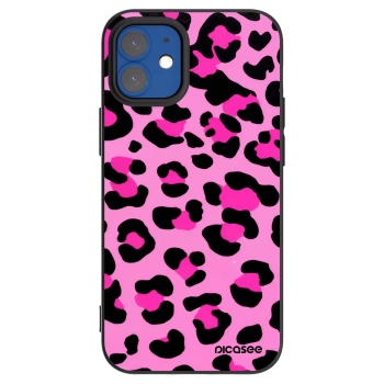 Picasee silikonový černý obal pro Apple iPhone 12 mini - Pink Tiger