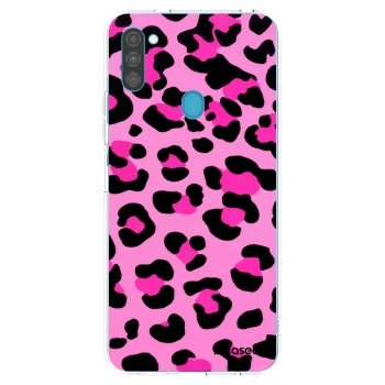 Picasee silikonový průhledný obal pro Samsung Galaxy M11 - Pink Tiger