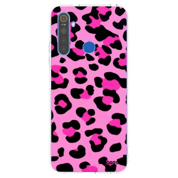 Picasee silikonový průhledný obal pro Realme 5 - Pink Tiger