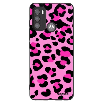 Picasee silikonový černý obal pro Motorola Moto G60 - Pink Tiger