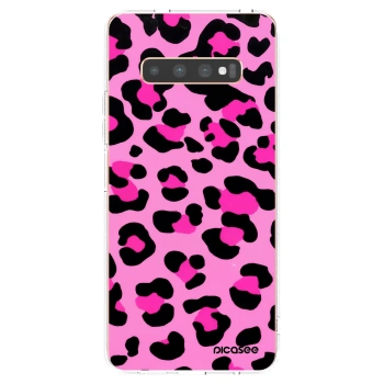 Picasee silikonový průhledný obal pro Samsung Galaxy S10 Plus G975 - Pink Tiger