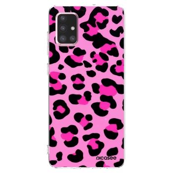 Picasee silikonový průhledný obal pro Samsung Galaxy A71 A715F - Pink Tiger