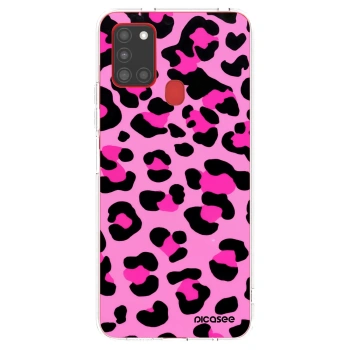 Picasee silikonový průhledný obal pro Samsung Galaxy A21s - Pink Tiger
