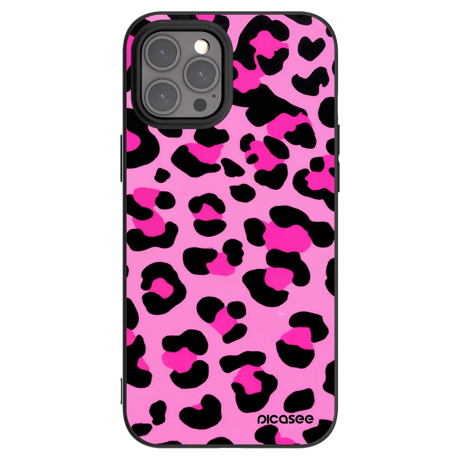 Picasee silikonový černý obal pro Apple iPhone 12 Pro Max - Pink Tiger