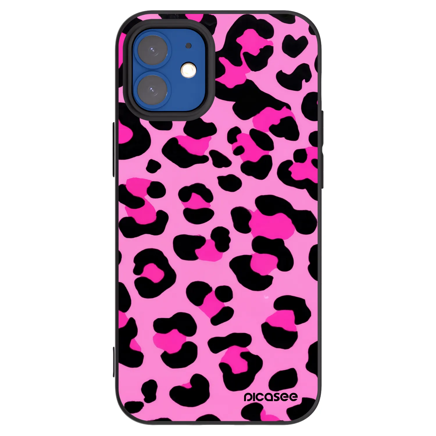 Picasee silikonový černý obal pro Apple iPhone 12 mini - Pink Tiger