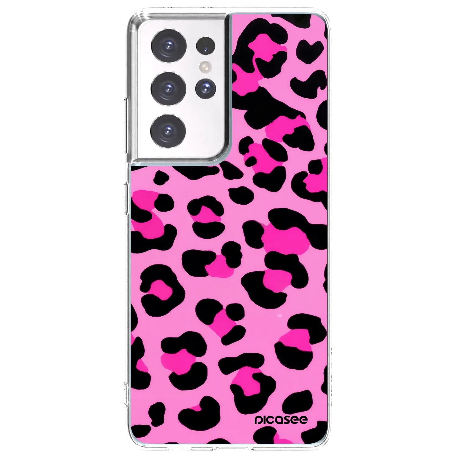 Picasee silikonový průhledný obal pro Samsung Galaxy S21 Ultra 5G G998B - Pink Tiger