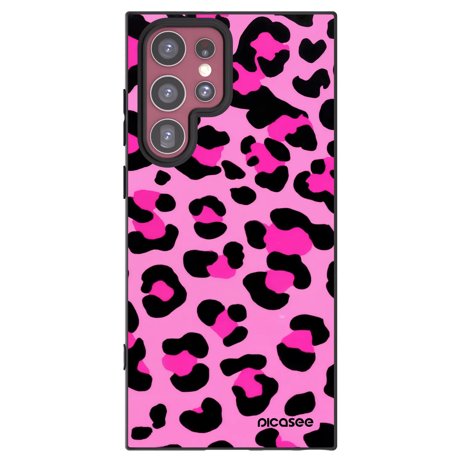 Picasee silikonový černý obal pro Samsung Galaxy S22 Ultra 5G - Pink Tiger