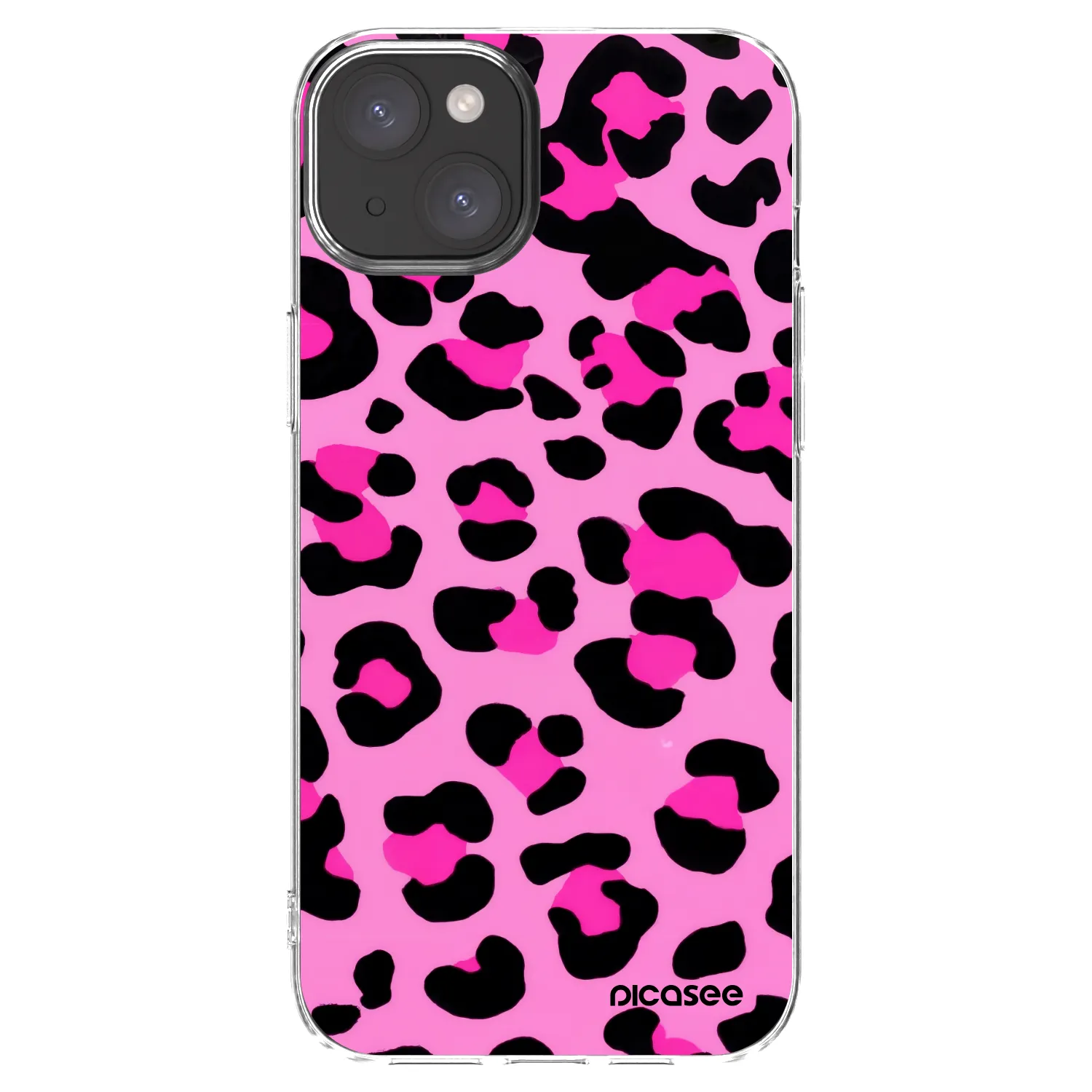 Picasee silikonový průhledný obal pro Apple iPhone 15 Plus - Pink Tiger