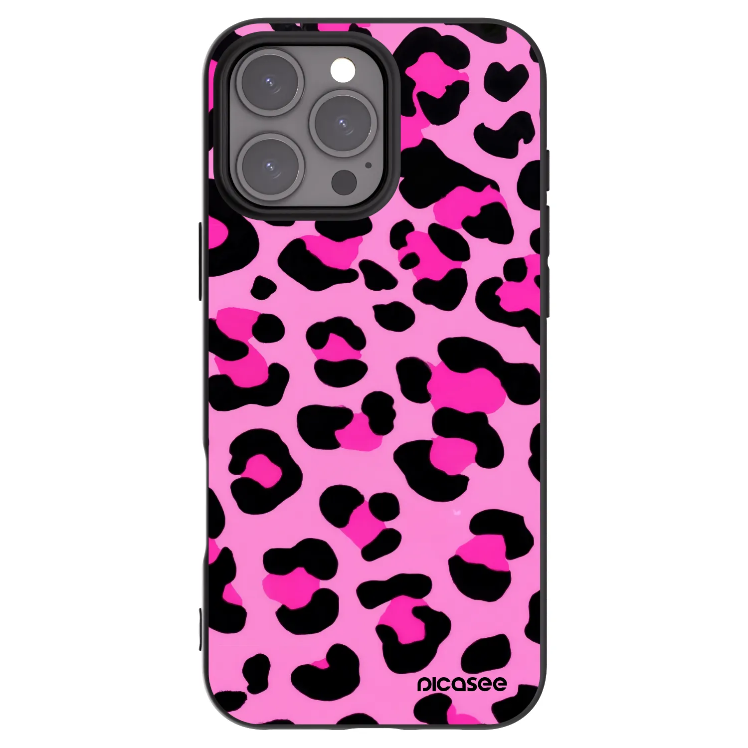 Picasee silikonový černý obal pro Apple iPhone 16 Pro Max - Pink Tiger