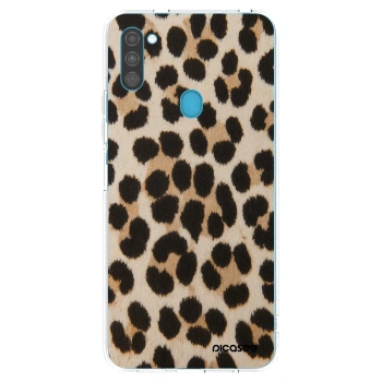 Picasee silikonový průhledný obal pro Samsung Galaxy M11 - Brown Tiger