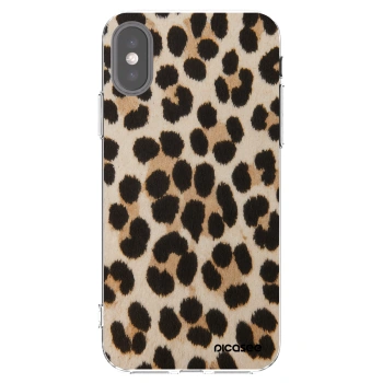 Picasee silikonový průhledný obal pro Apple iPhone X/XS - Brown Tiger
