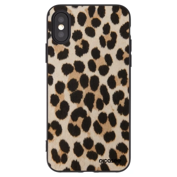 Picasee silikonový černý obal pro Apple iPhone X/XS - Brown Tiger