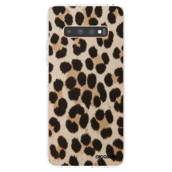 Picasee silikonový průhledný obal pro Samsung Galaxy S10 Plus G975 - Brown Tiger