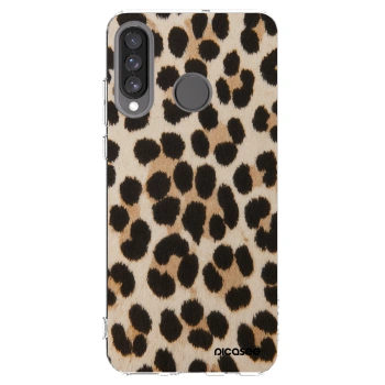 Picasee silikonový průhledný obal pro Huawei P30 Lite - Brown Tiger