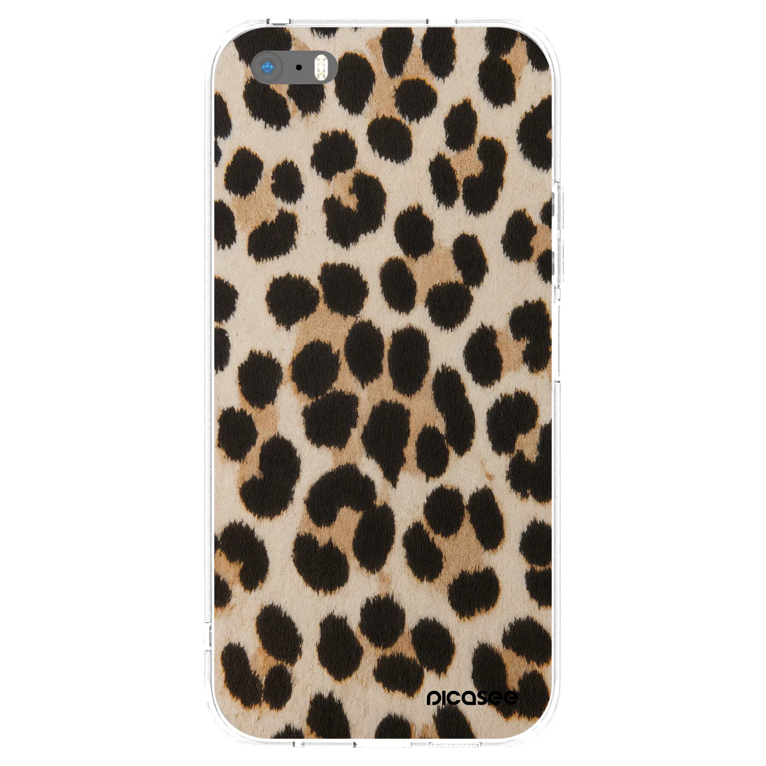 Picasee silikonový průhledný obal pro Apple iPhone 5/5S/SE - Brown Tiger