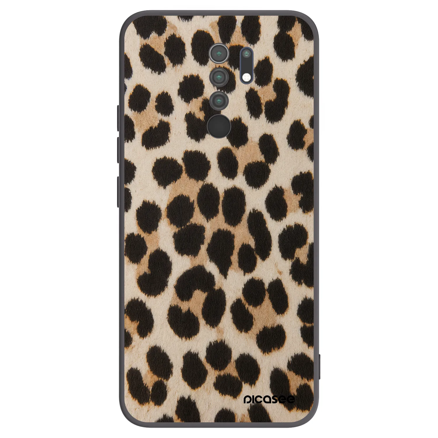 Picasee silikonový černý obal pro Xiaomi Redmi 9 - Brown Tiger
