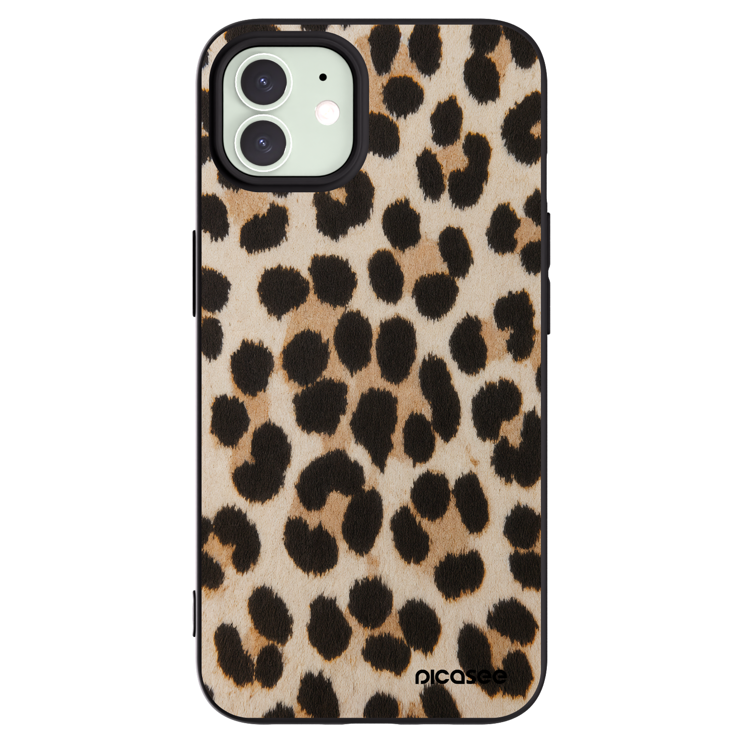 Picasee silikonový černý obal pro Apple iPhone 12 - Brown Tiger